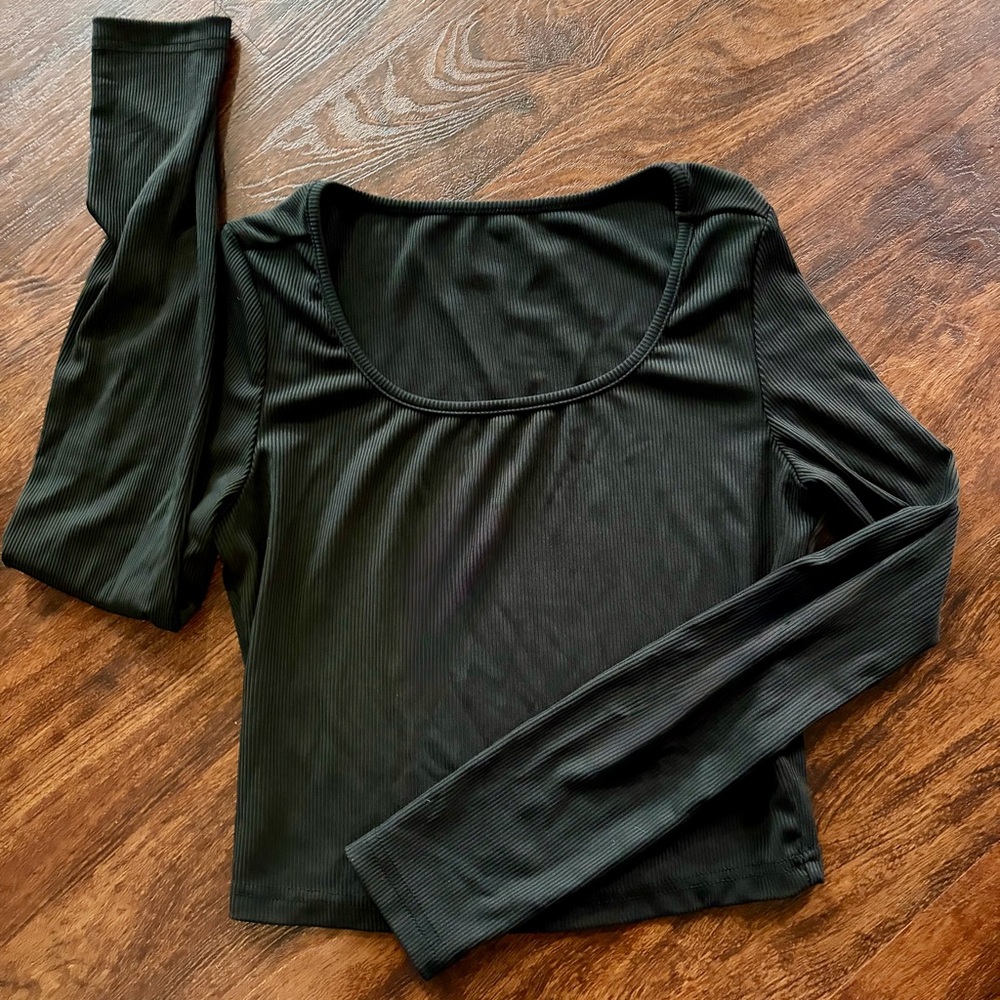 Elegant Black Long Sleeve Women's Top